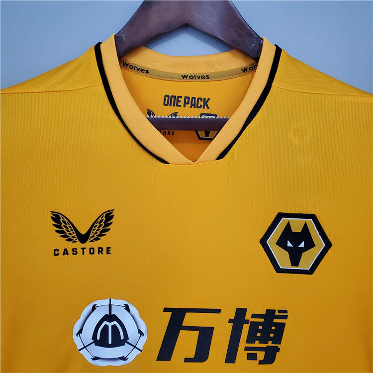 Wolverhampton Wanderers 21-22 Home Yellow Soccer Jerseys Football Shirt - Click Image to Close